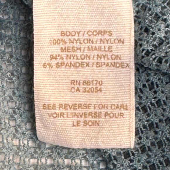 Free PeopleTextured Open Weave Fishnet Mesh Sheer Top Women No Size Boho Blue - Picture 11 of 12